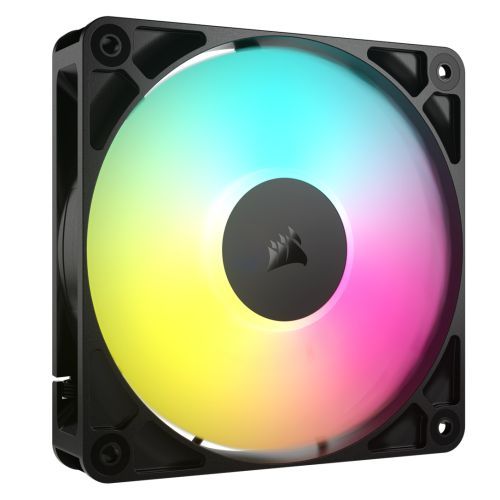 Corsair RS120 ARGB PWM 12cm Case Fans, Magnetic Dome Bearing, Daisy-Chain 4-Pin, 2100 RPM, AirGuide Tech, Black