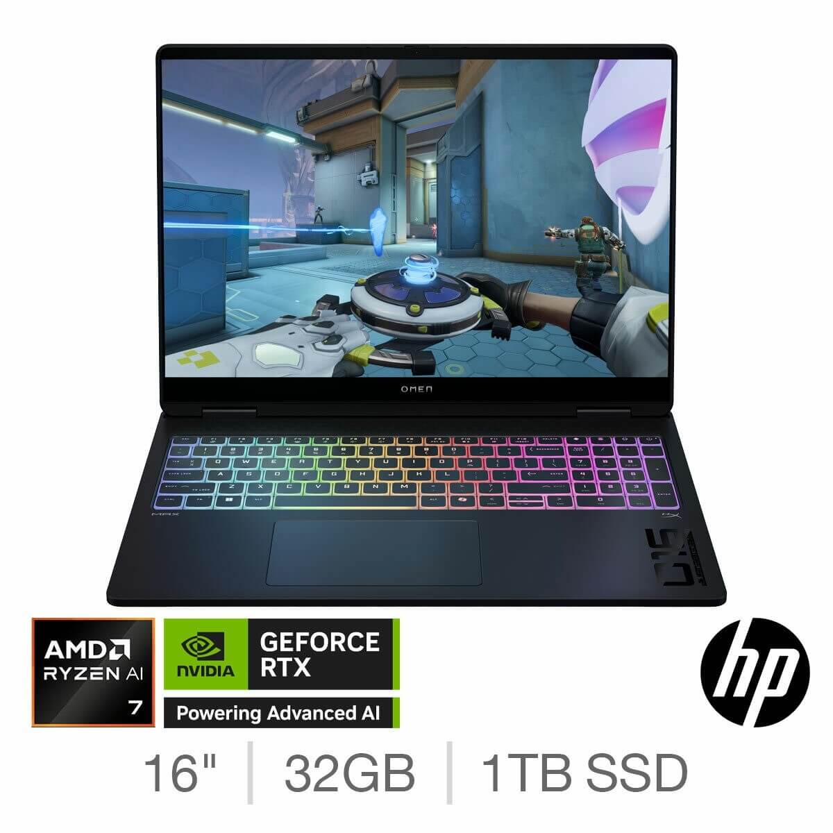 HP Omen Max Gaming Laptop 16-AK0002NA AMD Ryzen AI7 32GB 1TB RTX 5070 Ti